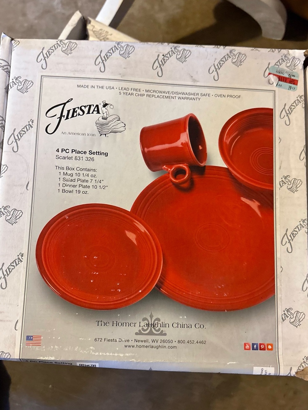 Fiesta Scarlet 4-Piece Place Setting - Bright Red